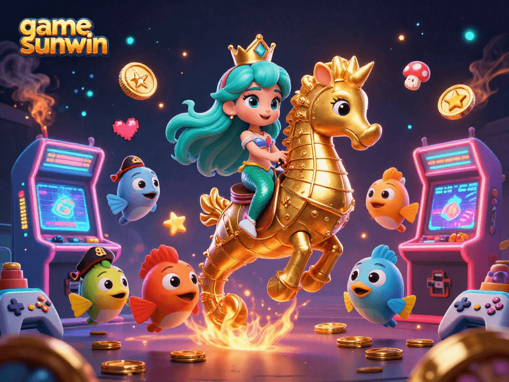 Experience the excitement of game sunwin with a vibrant sea adventure illustration featuring captivating characters.