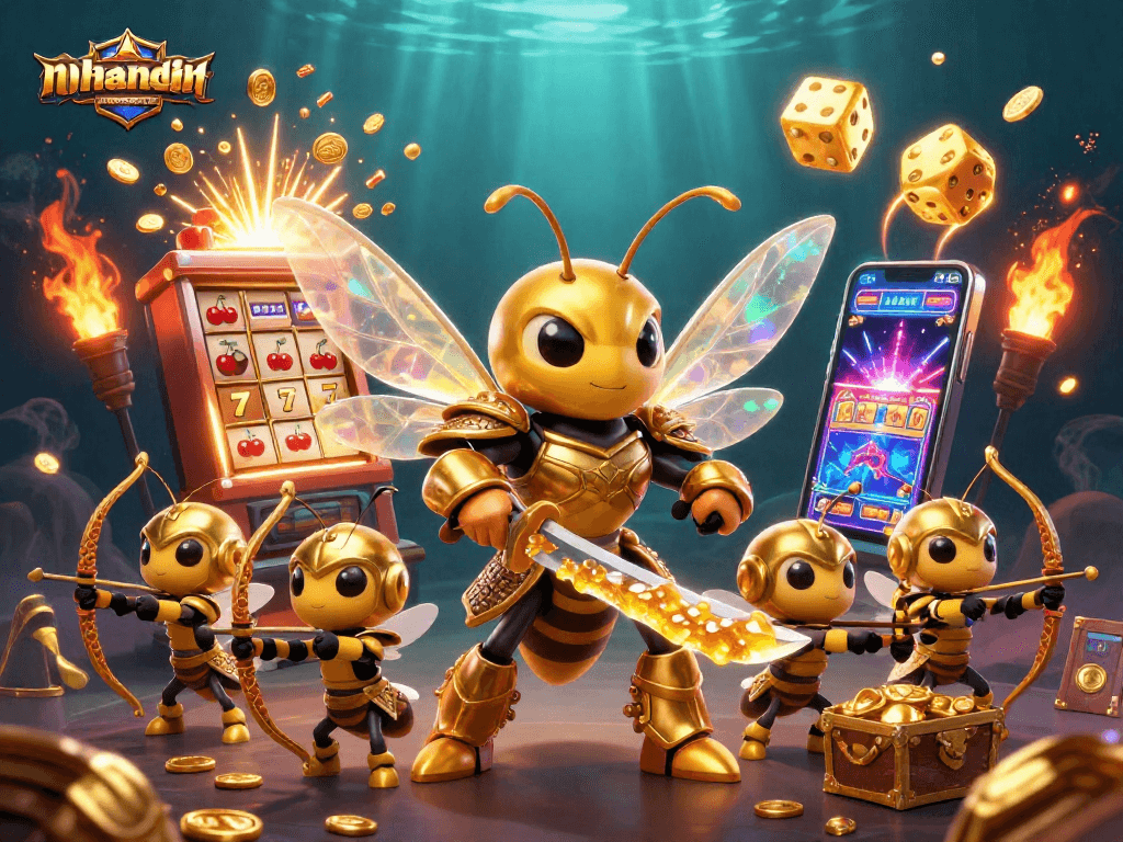Engage in exciting slots at nhandinhkeonhacai with alluring golden elements and jackpot excitement!