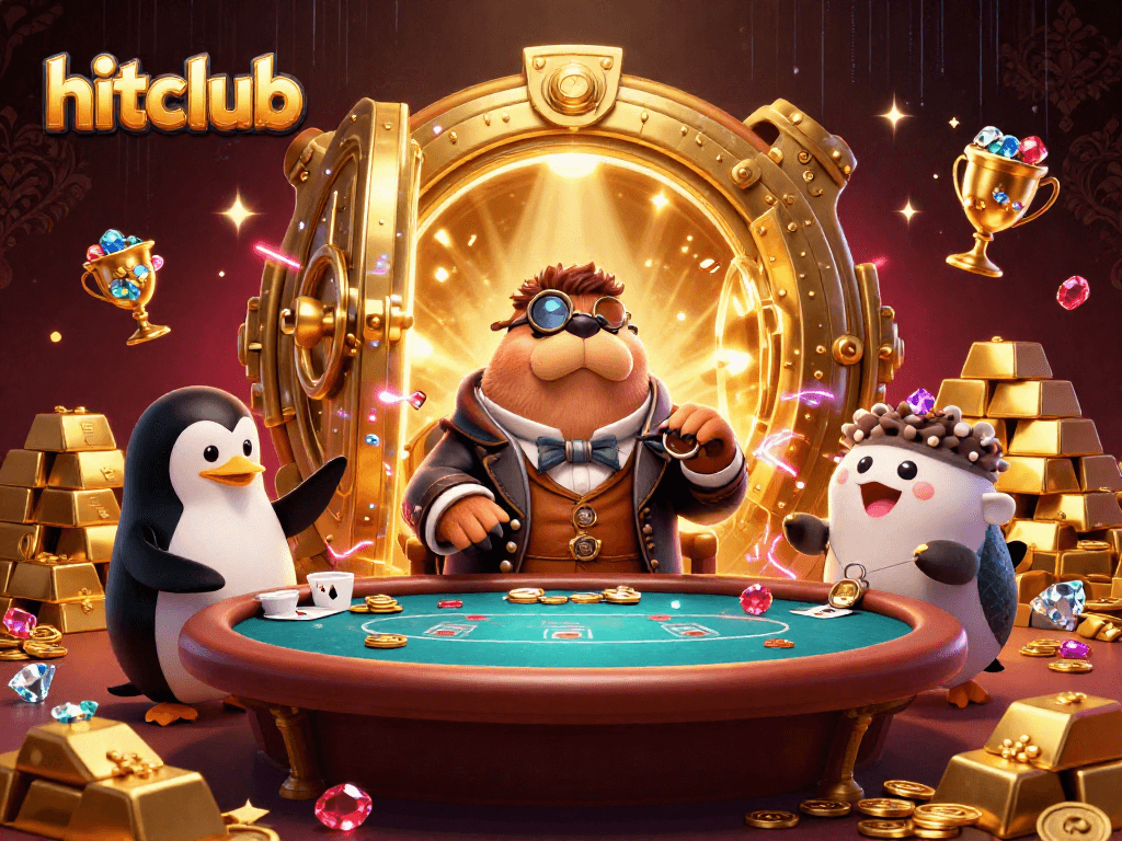 Hitclub showcases a jolly walrus playing poker underwater with dynamic elements and lavish decorations.