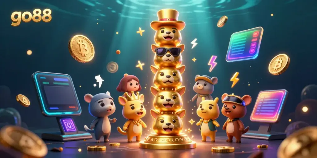 Engage with the vibrant action of go88, showcasing a dynamic gaming experience with cryptocurrency elements.