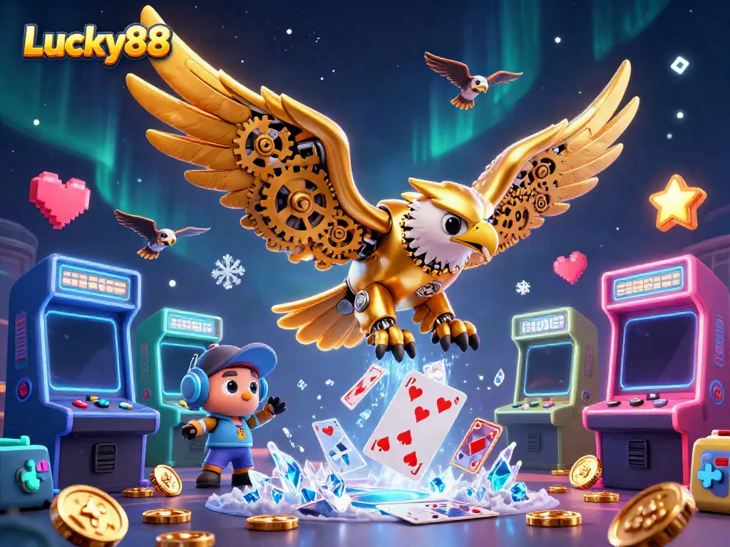 Experience the thrill of gaming at Lucky88 with 3D cartoon characters and vibrant casino elements.