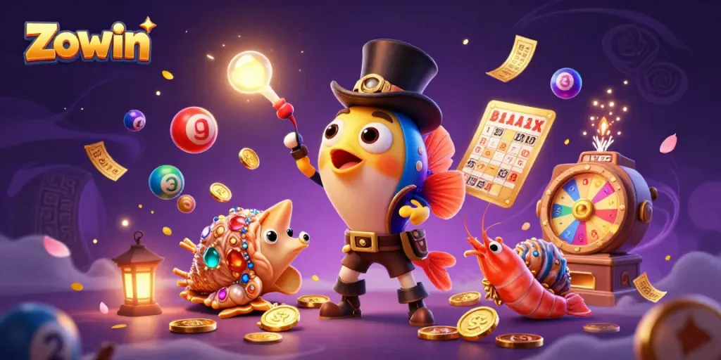 Experience the thrill of Zowin with vibrant casino-themed characters and dynamic gaming elements.