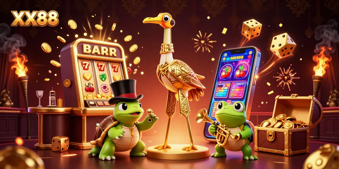 Experience the excitement of XX88 slots with a vibrant gaming scene filled with treasures and fun.