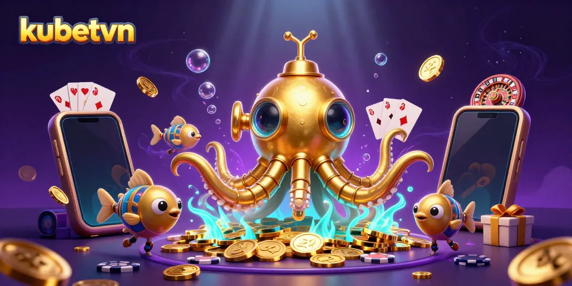 Experience the excitement of kubetvn with rich, dynamic casino-themed illustration showcasing games and bonuses.