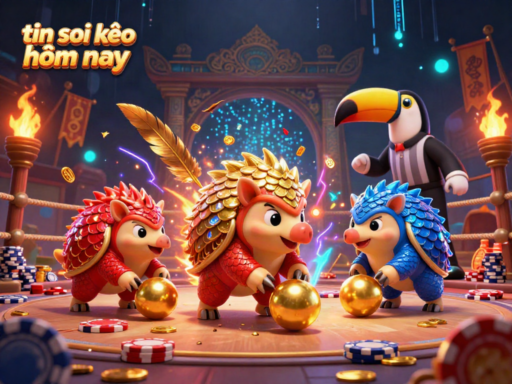 Experience thrilling moments at tin soi kèo hôm nay with pangolins rolling golden chips in a vibrant casino.