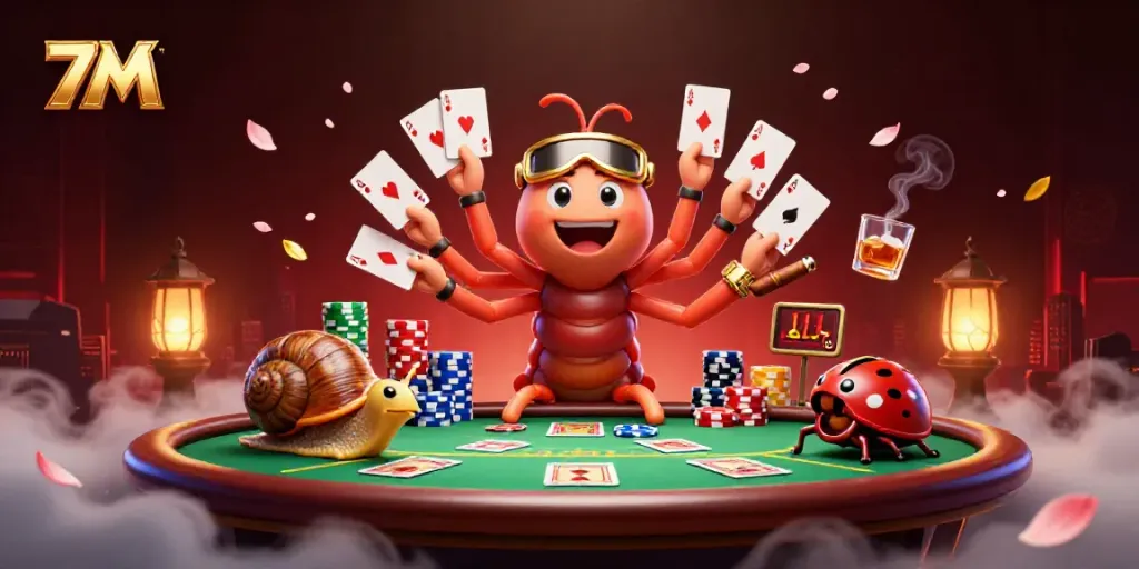 Engage with 7M's vibrant casino scene featuring dynamic characters and rich gambling action.