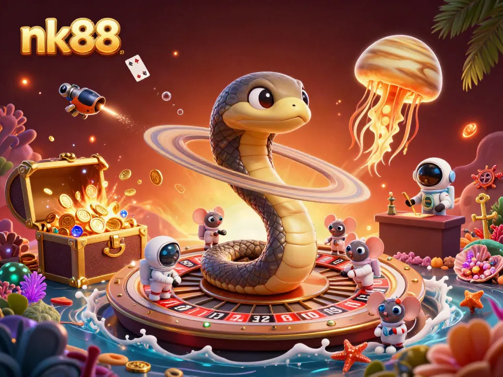 Spin the nk88 roulette wheel as astronauts bet among cosmic treasures!
