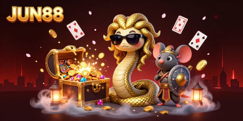 Engage with thrilling casino adventures at JUN88 featuring vibrant characters and slots.