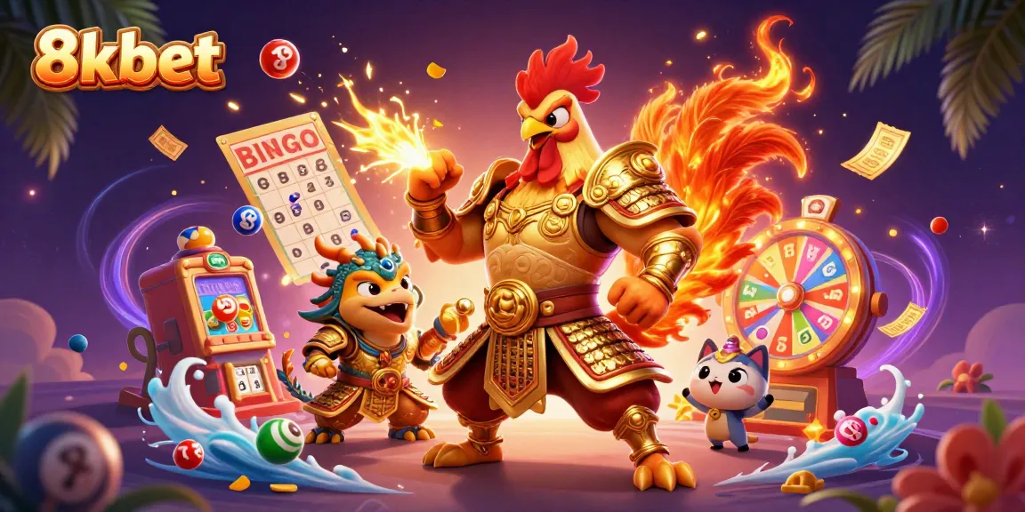 Engage with thrilling moments at 8xbet featuring cartoon characters in a colorful casino setting.