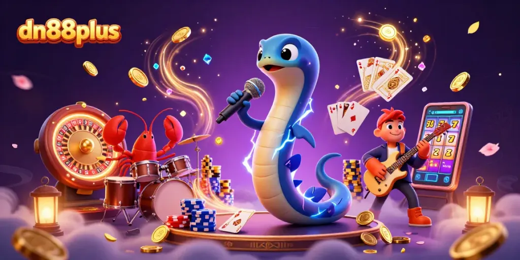 Experience thrilling wins at dn88plus featuring vibrant cartoon casino characters amidst dynamic gaming action.
