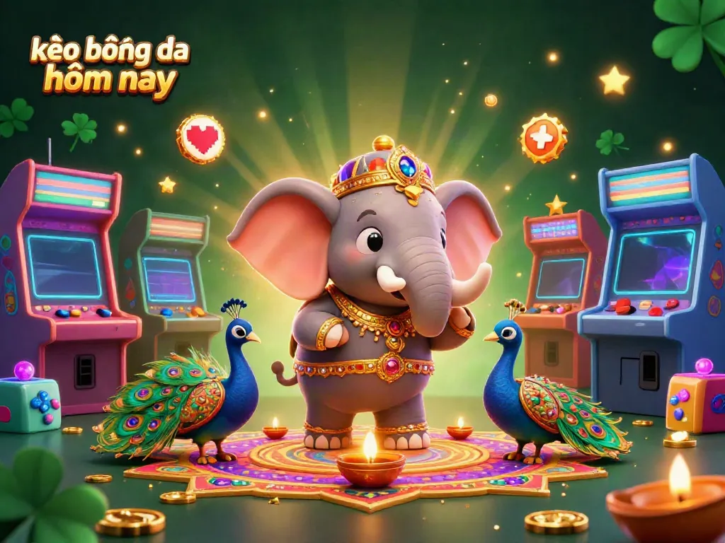 Experience kèo bóng đá hôm nay with this vibrant 3D casino illustration packed with excitement.