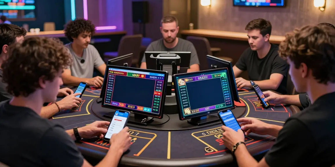 Experience the excitement of online betting with 8KBET in a vibrant gaming lounge setting.
