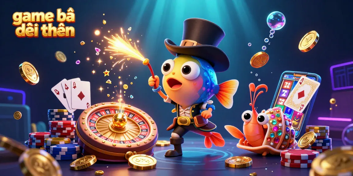 Experience the thrill of game bài đổi thưởng as it dazzles with golden coins and vibrant casino elements in a brilliant underwater scene.