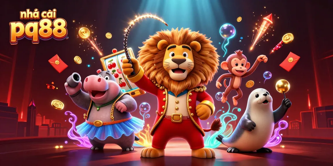 Experience thrilling action at nhà cái pq88 with stunning games and vibrant characters in a 3D gambling scene.