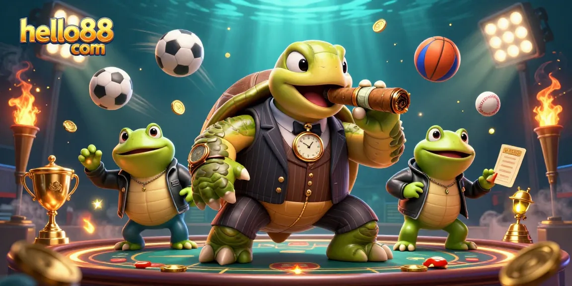 Engage with exciting games at hello88 com featuring a charismatic snapping turtle and bullfrog enforcers.