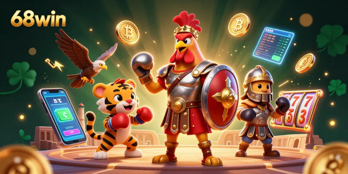 Engage in thrilling gameplay at 68win with a vibrant casino scene and exciting prizes