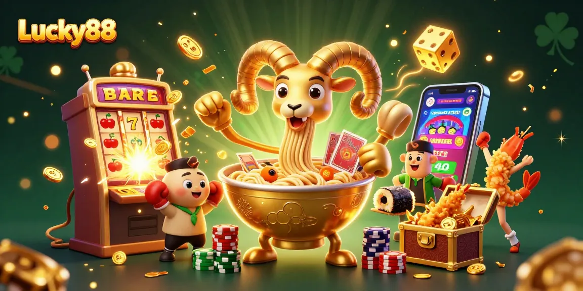 Lucky88 players enjoy an exciting gaming experience with vibrant characters and dynamic casino elements.