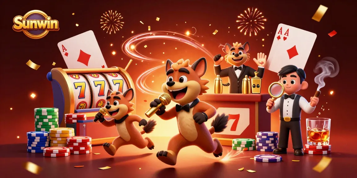 Enjoy exciting moments at Sunwin with vibrant casino characters and dynamic gaming elements.
