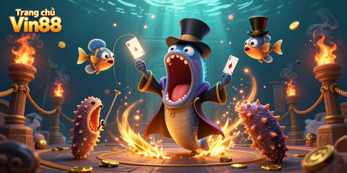 Engage in action-packed gaming with Trang chủ Vin88 featuring a magical underwater casino scene.