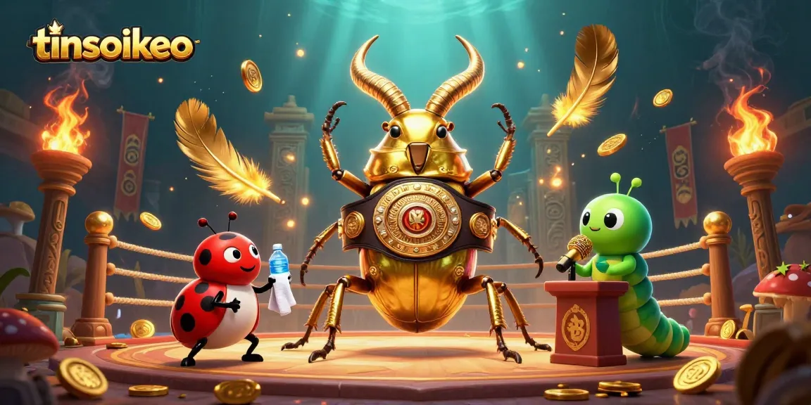 tinsoikeo promotes exciting betting strategies with a dynamic boxing scene featuring vibrant characters and casino elements.