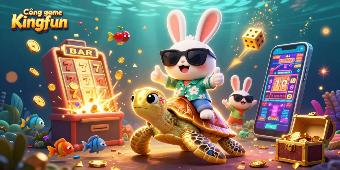 Experience thrilling gameplay at Cổng game Kingfun with exciting slot machines and vibrant casino elements.