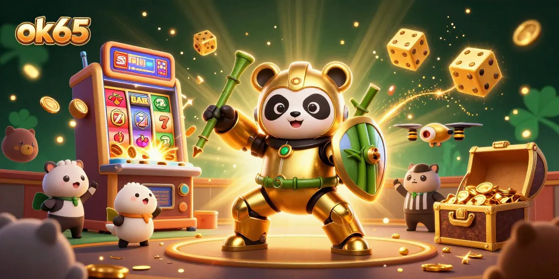 Experience excitement at ok65 with a thrilling jackpot scene powered by golden panda characters