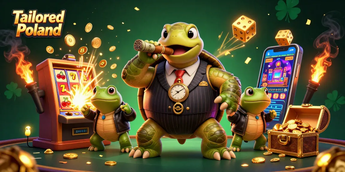 Winning strategies at Tailored Poland with a vibrant casino scene and animated characters