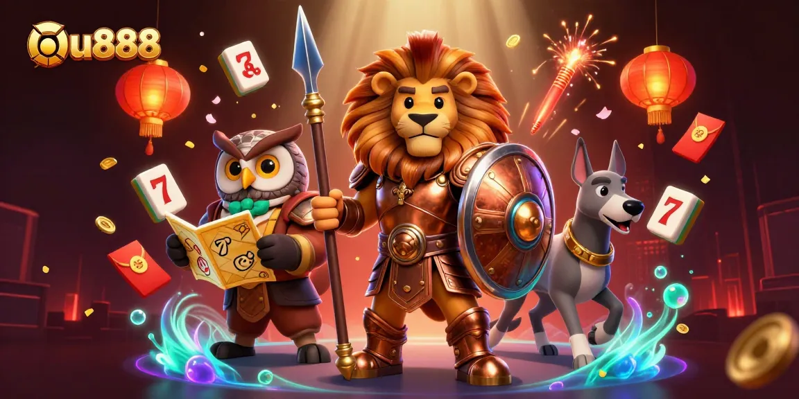 Engage with uu888's thrilling slots and jackpots illustrated with a dynamic casino scene featuring vibrant characters.