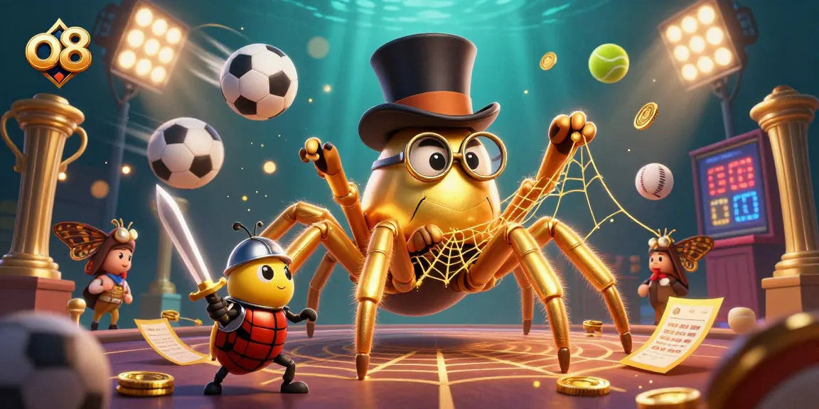 Experience thrilling gaming adventures at o8 with a vibrant casino scene featuring engaging characters and dynamic sports elements.