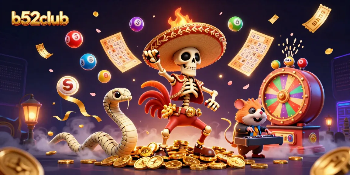 B52club offers a thrilling gaming experience with colorful lottery balls and vibrant prizes.