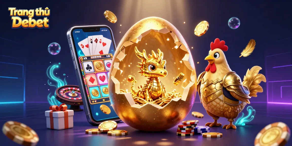 Engage with Trang chủ Debet featuring a golden dragon and gambling elements in a vibrant casino scene.