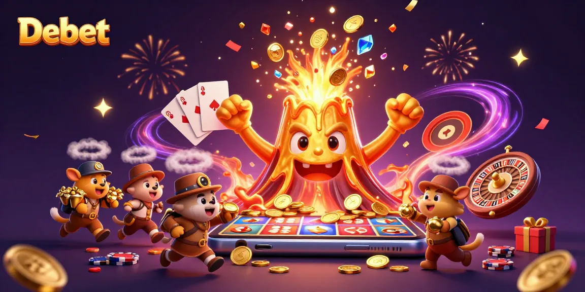 Experience excitement with Debet through a vibrant explosion of treasures and games.
