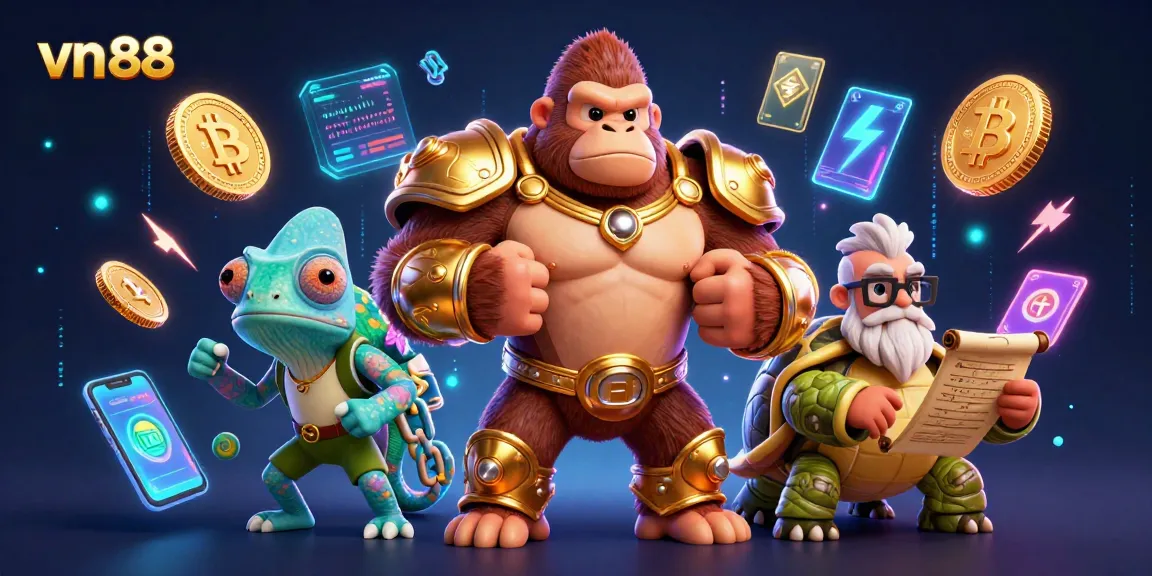 Experience the excitement of vn 88 with dynamic characters and electrifying game elements in a vibrant casino scene.