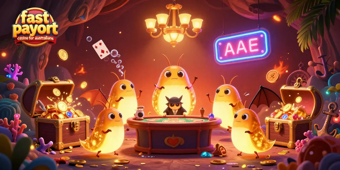 Engage with the vibrant scene at a fast payout casino for australians illuminated by glowworms and a bat dealer.