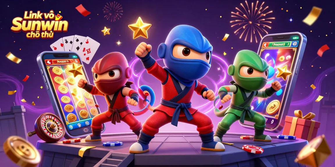 Experience thrilling gameplay with Link vào Sunwin chính thức, a vibrant 3D illustration of colorful casino action.