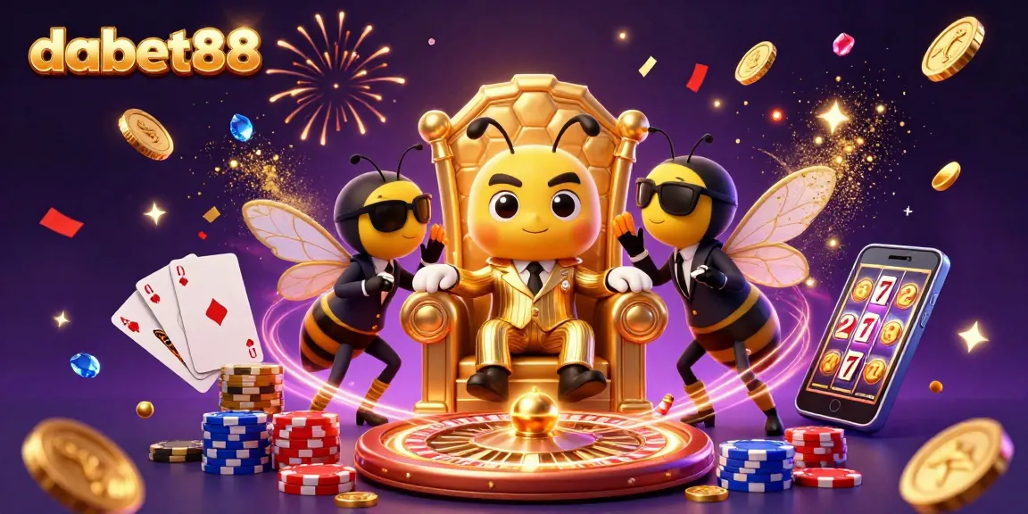 Dabet88 illustrates a vibrant casino scene with dynamic visuals and engaging elements for gamers.