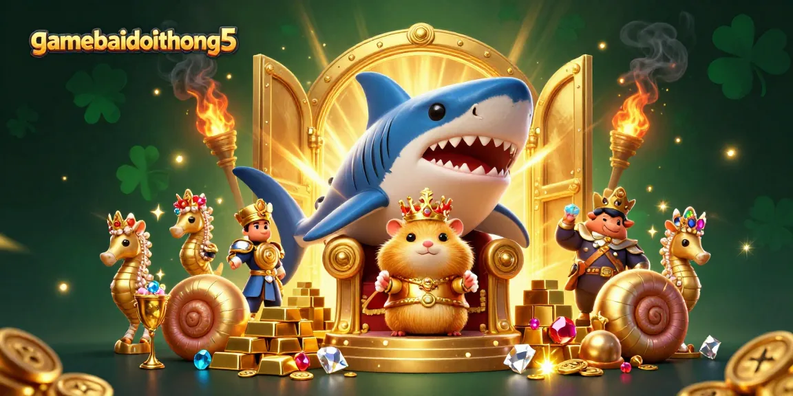 Experience the thrill of gamebaidoithuong5 with a fierce hamster king and royal treasures.