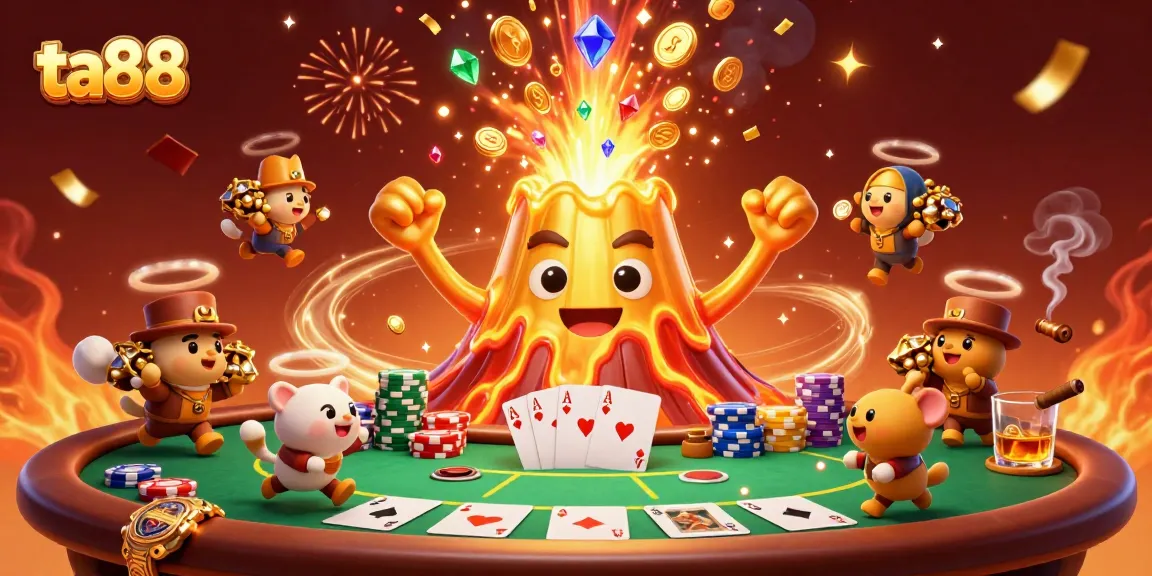 Engage with the ta88 casino experience featuring dynamic poker elements and erupting treasure volcano.