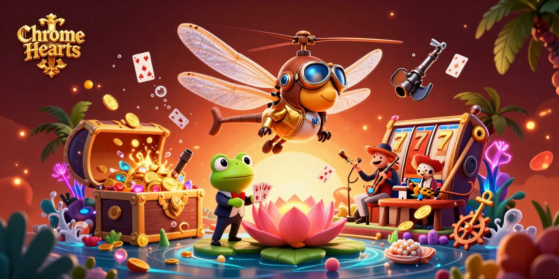 Play cards and win luxuriously with Chrome Hearts in this vibrant casino scene.