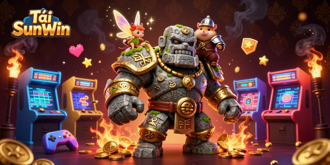 Experience the thrill of Tải SunWin with shining games and vibrant characters in an engaging 3D casino scene.