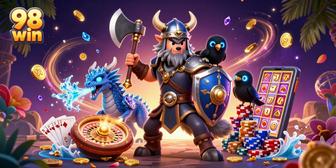 Experience thrilling gameplay at 98 win with spinning roulette wheels and golden coins cascading.