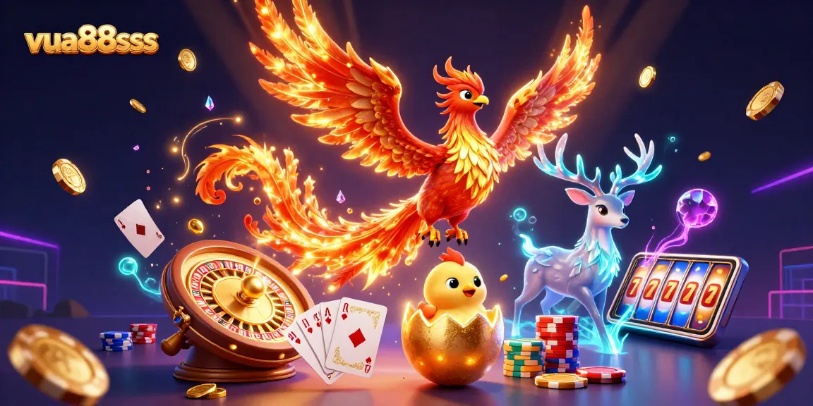 Experience the thrilling world of vua88sss with vibrant casino elements and stunning characters.
