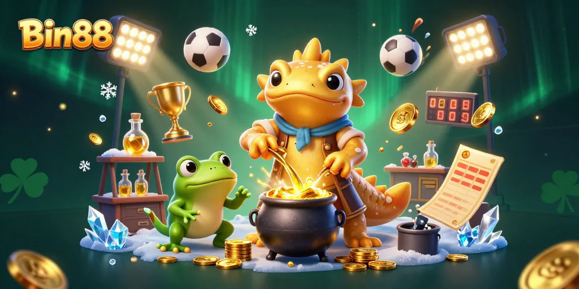Engage with Bin88's sophisticated casino world featuring gold alchemy, sports dynamics, and vibrant magical elements.