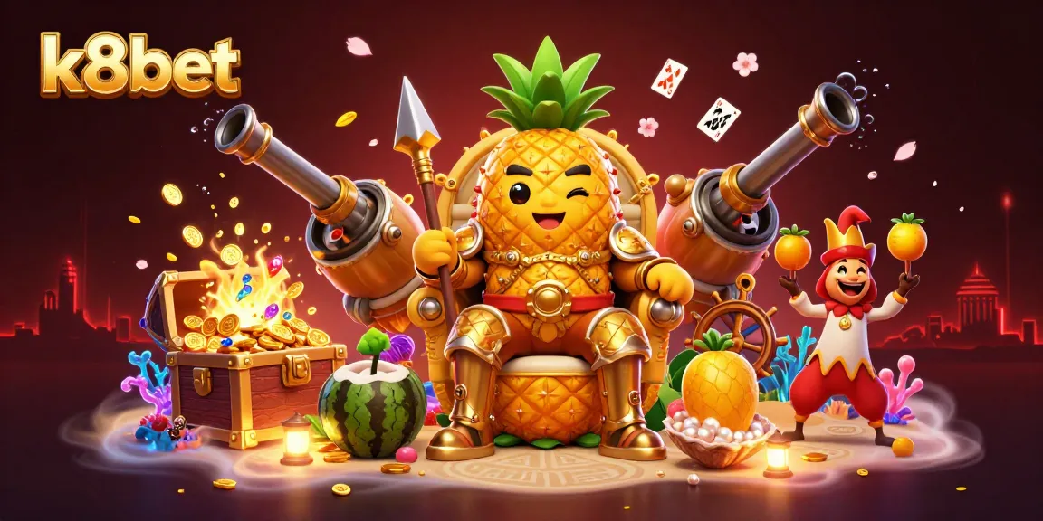 Experience the vibrant casino world of k8bet with colorful characters, golden treasures, and dynamic gameplay.