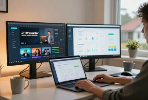 IPTV UK dashboard for a trusted local reseller managing streaming services from their home office