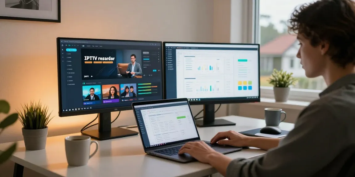IPTV UK dashboard for a trusted local reseller managing streaming services from their home office