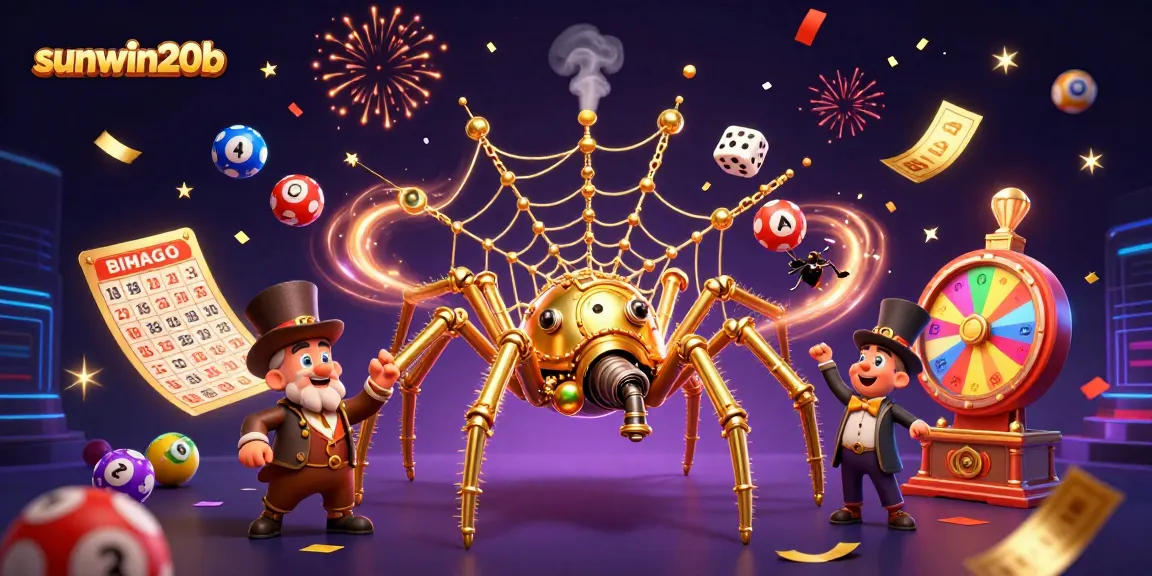 Experience the thrill of sunwin20b with a vibrant, dynamic casino illustration featuring colorful lottery elements.